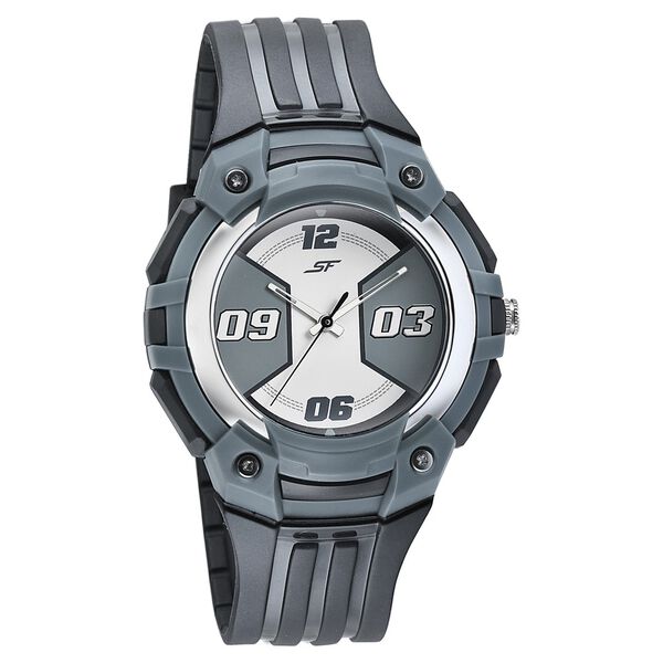 SF Turbo Quartz Analog Grey Dial PU Strap Watch for Men - image number 0