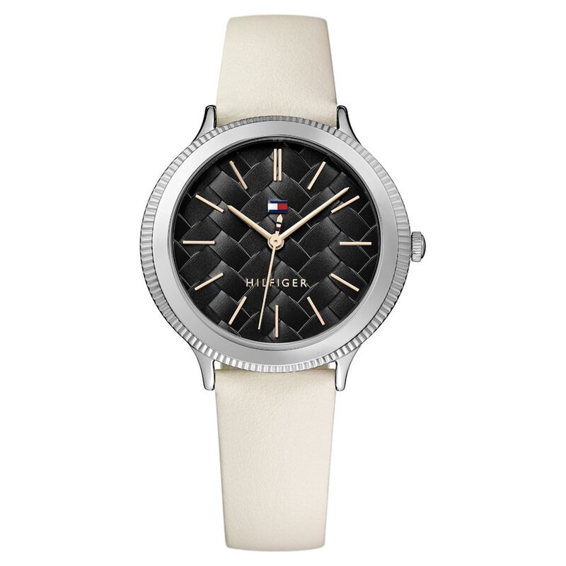 Tommy Hilfiger Quartz Analog Black Dial Leather Strap Watch for Women - image number 0