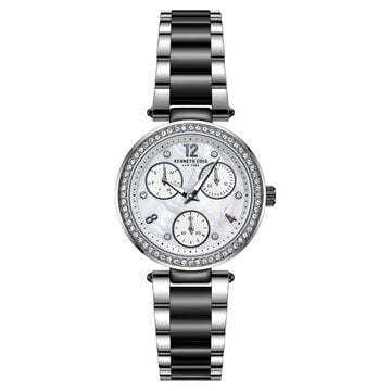 Kenneth Cole Quartz Multifunction Mother of Pearl Dial Stainless Steel Strap Watch for Women