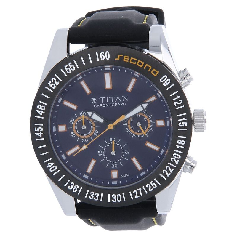 Titan Chronograph Blue Dial Quartz Stainless Steel Strap watch for Men - image number 0