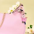 Key Chain Watch By Sonata Quartz Analog Rose Gold Dial Pink Leather Key Chain Strap Watch For Women - image number 0