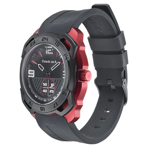 Fastrack All Nighters Quartz Analog Grey Dial Silicone Strap Watch for Guys - image number 2