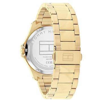 Tommy Hilfiger Quartz Analog Blue Dial Golden Stainless Steel Strap Watch For Men