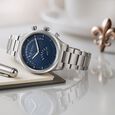 Titan Micromotors Analog with Retrograde Day and Date and Blue Dial Stainless Steel Strap Watch for Men - image number 0