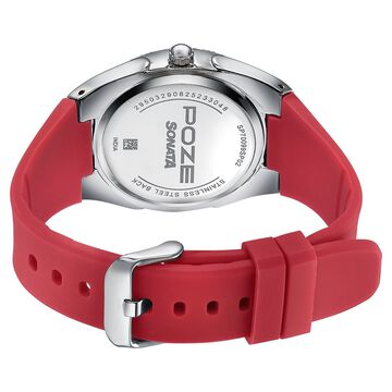 Poze By Sonata Quartz Analog Red Dial Red Silicone Strap Watch For Men