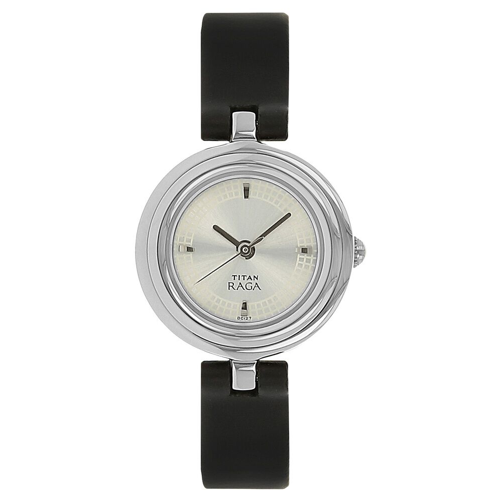 Buy Online Titan Raga Silver Dial Women Watch With Leather Strap nl2498sl01 Titan