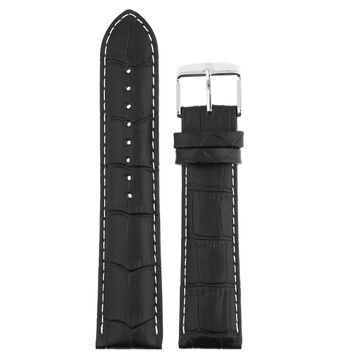 22 mm Black Genuine Leather Straps for Men