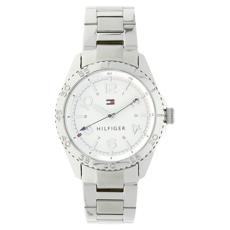 Tommy Hilfiger Quartz Analog White Dial Metal Strap Watch for Women