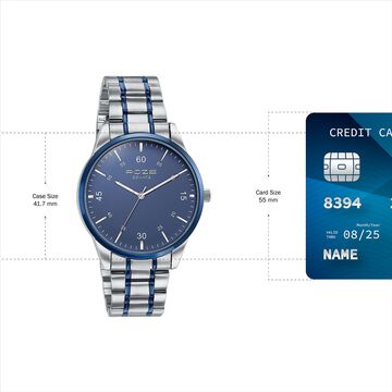 Sonata Poze Quartz Analog Blue Dial Stainless Steel Strap Watch For Men