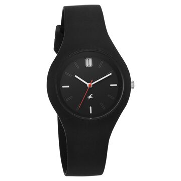 Fastrack Tweens Quartz Analog Black Dial Black Silicone Strap Watch