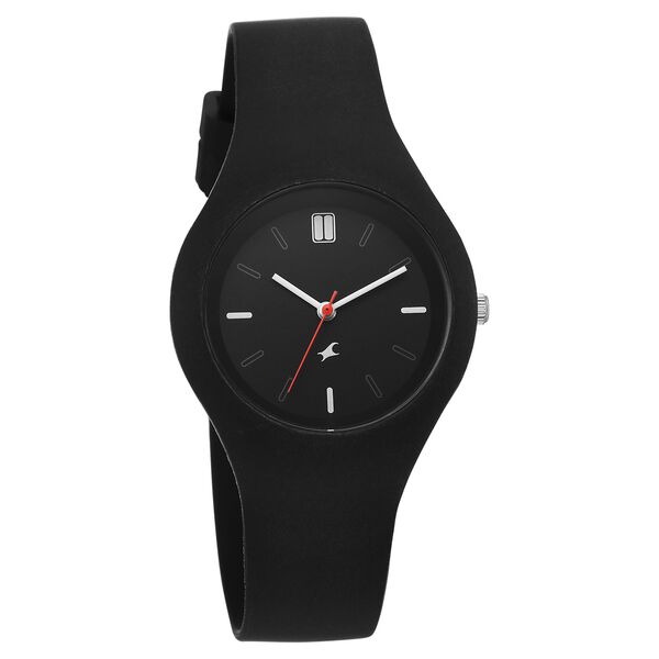Fastrack Tweens Quartz Analog Black Dial Black Silicone Strap Watch - image number 1