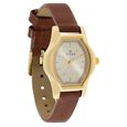Titan Quartz Analog Champagne Dial Leather Strap Watch for Women - image number 1