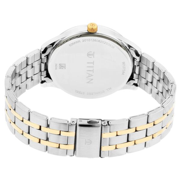 Titan Regalia Opulent White Dial Analog with Day and Date Stainless Steel Strap Watch for Men - image number 4