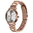 Poze By Sonata Quartz Analog Silver Dial Rose Gold Plated Stainless Steel Strap Watch For Women - image number 4
