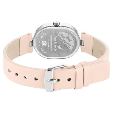Fastrack Uptown Retreat Quartz Analog Pink Dial Leather Strap Watch for Girls