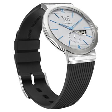 Titan Edge Mechanical Black Dial Mechanical Rubber Strap watch for Men