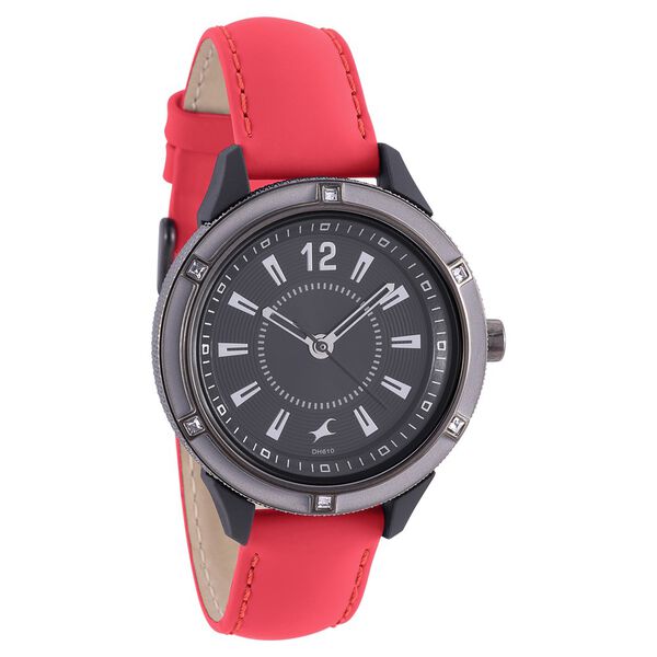 Fastrack Modular Quartz Analog Black Dial Leather Strap Watch for Girls - image number 0