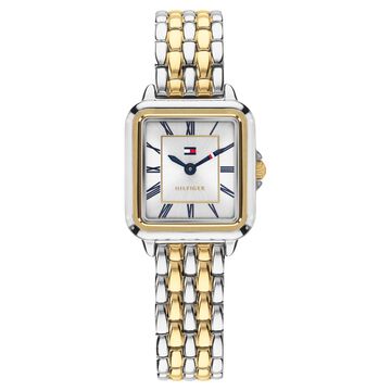 Tommy Hilfiger Quartz Analog Silver Dial Two Toned Stainless Steel Strap Watch For Women