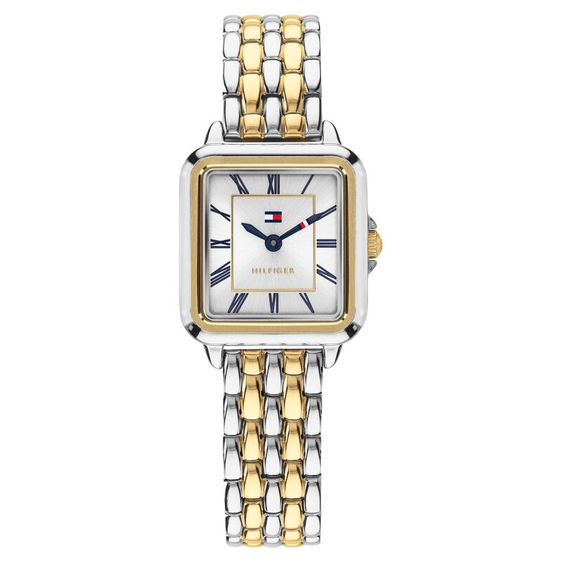 Tommy Hilfiger Quartz Analog Silver Dial Two Toned Stainless Steel Strap Watch For Women