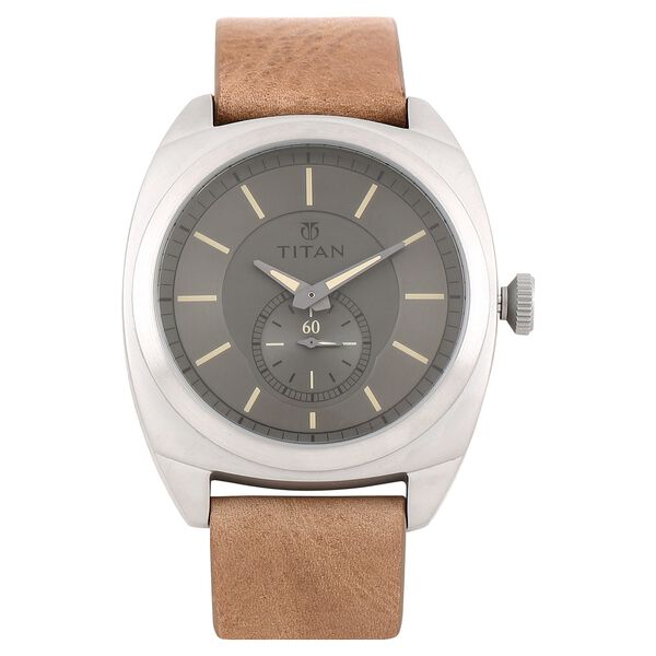 Titan Analog Grey Dial Quartz Leather Strap watch for Men - image number 0