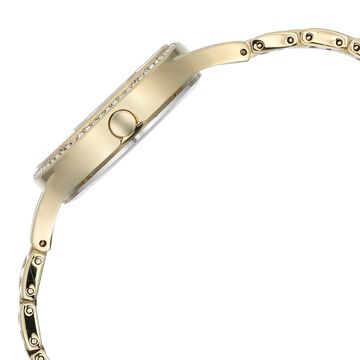 Titan Raga Showstopper Quartz Analog Mother Of Pearl Round Dial Golden Metal Strap Watch For Women