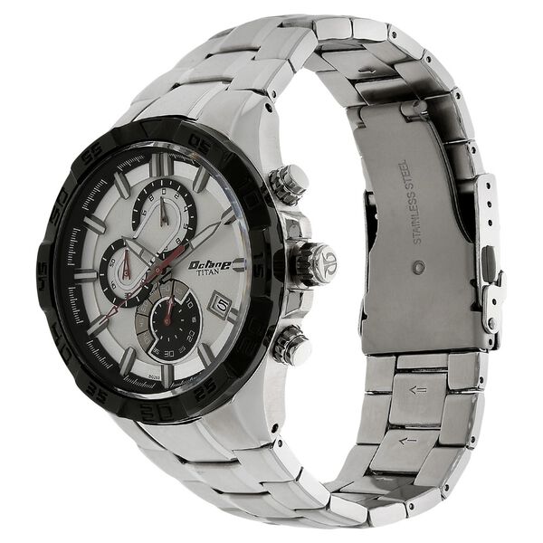 Titan Quartz Chronograph White Dial Stainless Steel Strap Watch for Men - image number 1