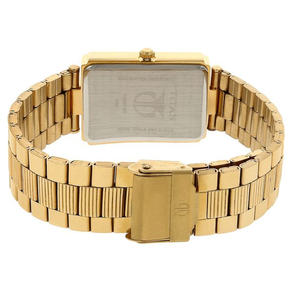 Titan Quartz Analog with Day and Date Champagne Dial Stainless Steel Strap Watch for Men - image number 3
