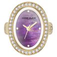 Anne Klein Quartz Analog Purple Dial Golden Metal Ring Watch For Women - image number 1