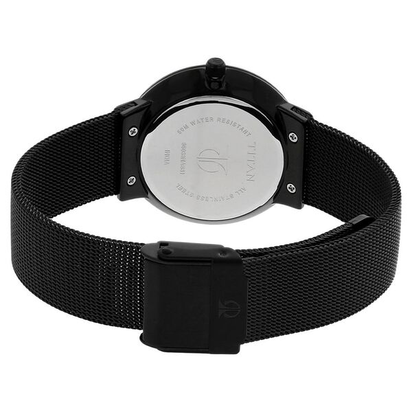 Titan Quartz Analog Black Dial Stainless Steel Strap Watch for Women - image number 3