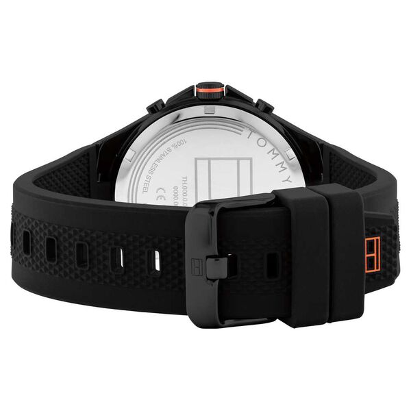 Tommy Hilfiger Black Dial Black Colour Silicone Strap Watch for Men - image number 2