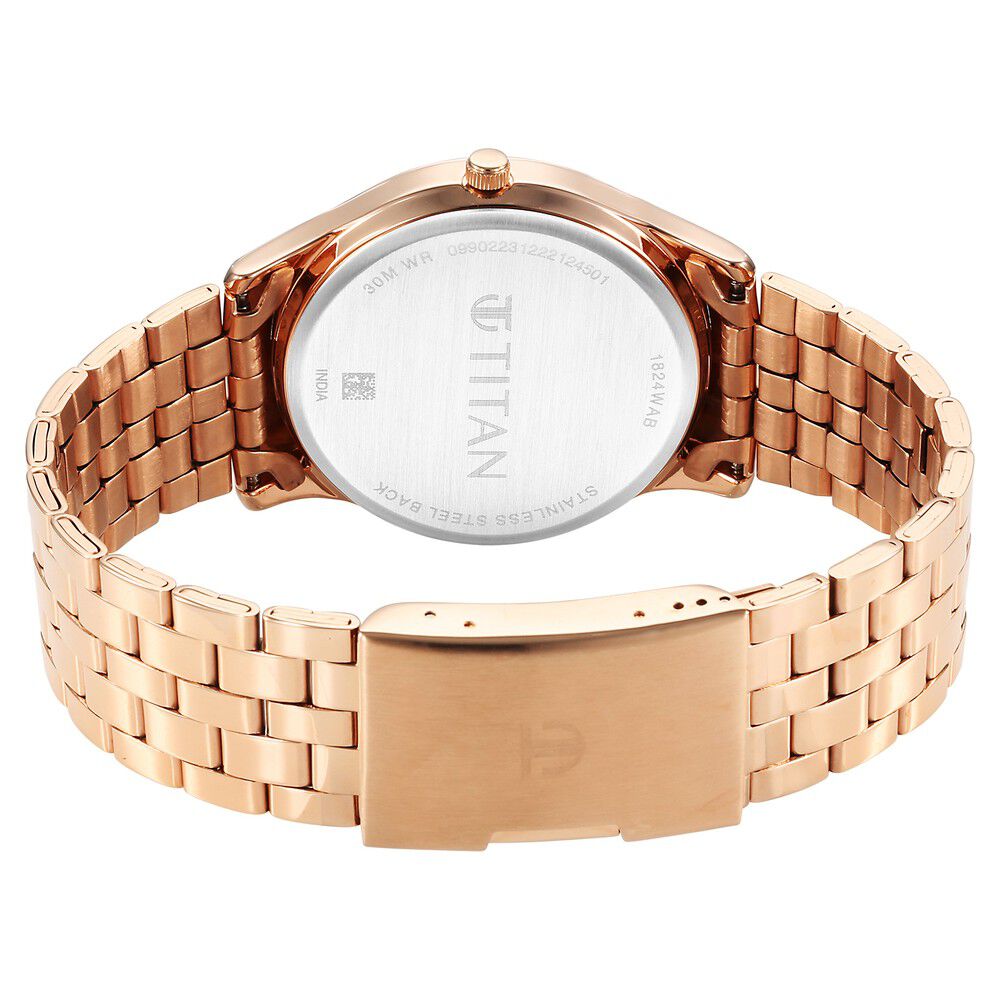 Buy Online Titan Karishma Brown Dial Analog with Day and Date Stainless Steel Strap Watch for Men ns1824wm01 Titan
