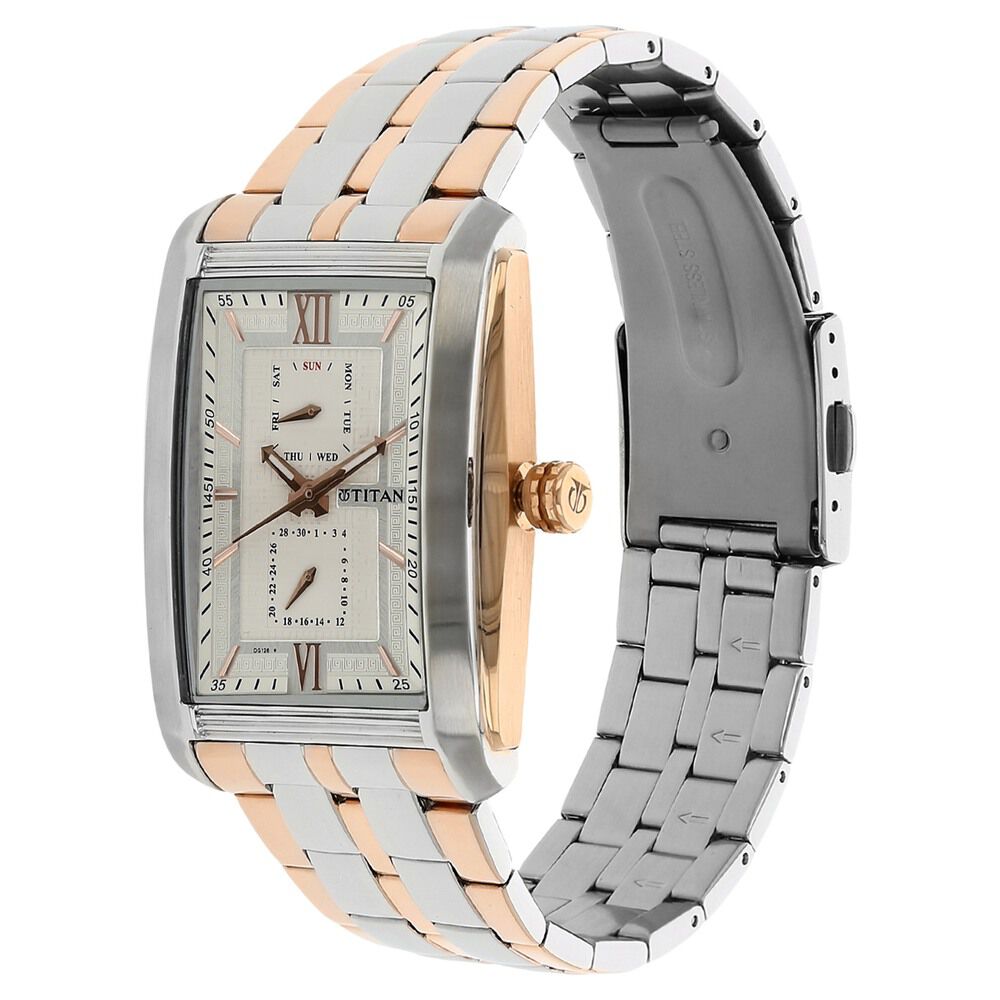 Buy Online Titan Quartz Multifunction Silver Dial Stainless Steel Strap Watch for Men 1724km01 Titan