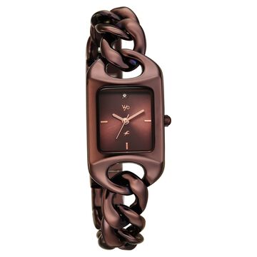 Vyb Prodigy By Fastrack Quartz Analog Brown Dial Brown Metal Strap Watch For Girls