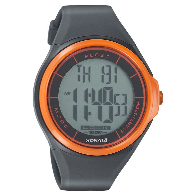 SF Digital Dial Black Plastic Strap Watch for Men