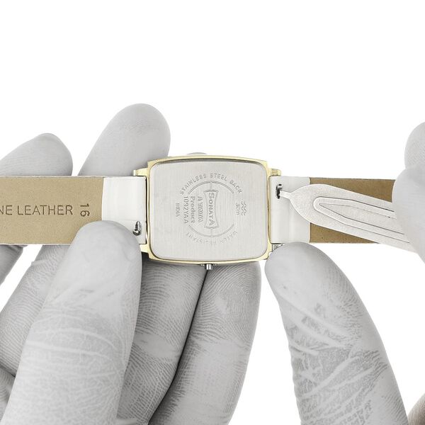 16 mm White Genuine Leather Strap for Women - image number 6
