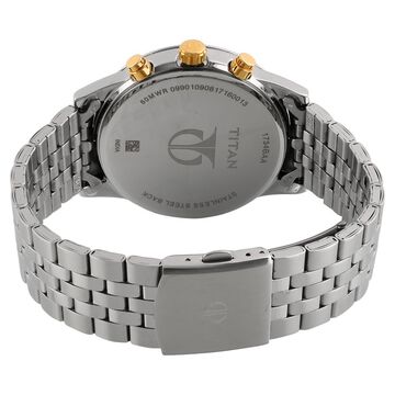 Titan Men's Metropolitan Luxe: Multifunction Anthracite Dial with Two-Tone Stainless Steel Bracelet Watch