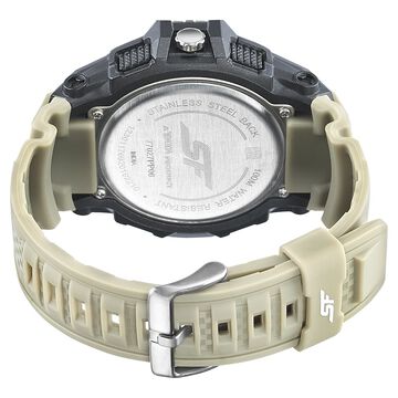 SF Carbon Series Quartz Digital Analog Digital Black Dial Green Polyurethane Strap Watch For Men