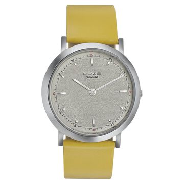 Sonata Poze Quartz Analog White Dial Leather Strap Watch for Men