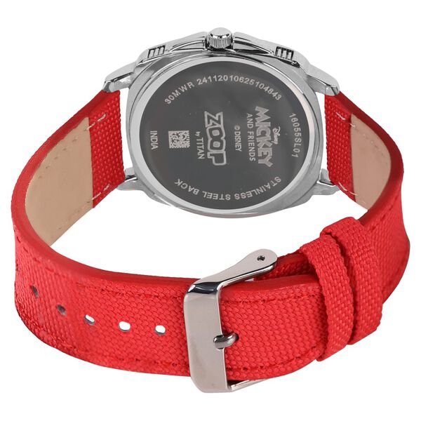 Zoop Disney Mickey Mouse Analog Watch with Silver Dial & Red Strap for Boys Kids, from House of Titan - image number 5