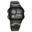 Sonata Hexa Digital Black Dial Grey Color Stainless Steel Strap Watch For Unisex - image number 0