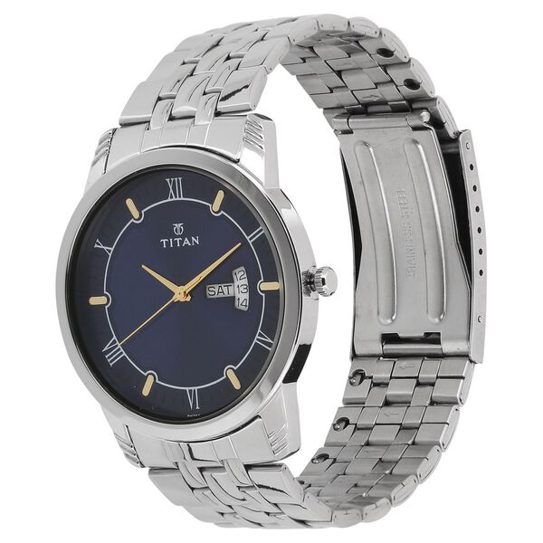 Titan Analog with Day and Date Blue Dial Stainless Steel Strap watch for Men - image number 1