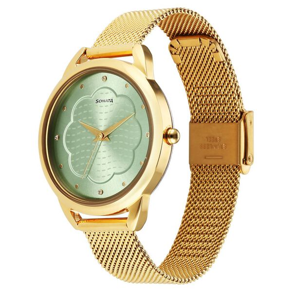 Sonata Wedding Quartz Analog Blue Dial Stainless Steel Strap Watch for Women - image number 2