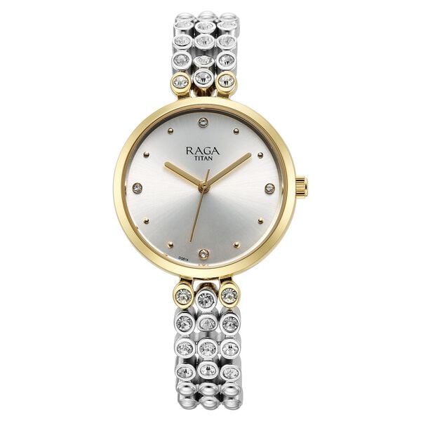 Titan Raga Showstopper Quartz Analog Silver Dial Metal Strap Watch for Women - image number 0