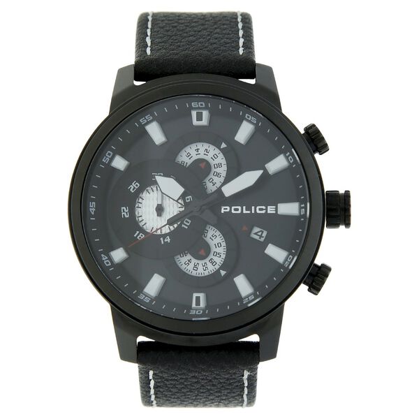 Police Quartz Multifunction Black Dial Leather Strap Watch for Men - image number 0