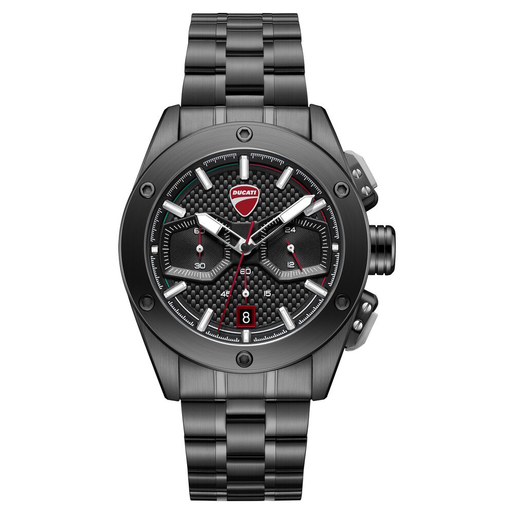 Ducati Quartz Chronograph Black Dial Black Stainless Steel Strap Watch For Men-picture-35