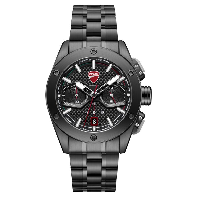 Ducati Quartz Chronograph Black Dial Black Stainless Steel Strap Watch For Men