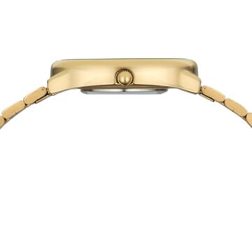 Vyb Enigma By Fastrack Quartz Analog Mother of Pearl Dial Golden Metal Strap Watch For Girls