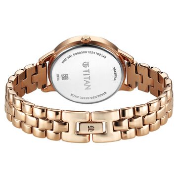 Titan Neo Quartz Analog Grey Dial Rose Gold Metal Strap Watch For Women