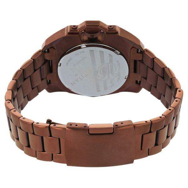 Titan Quartz Analog with Date Brown Dial Stainless Steel Strap Watch for Men - image number 3