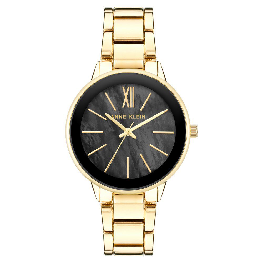 Buy Online Anne Klein Quartz Analog Black Dial Metal Strap Watch